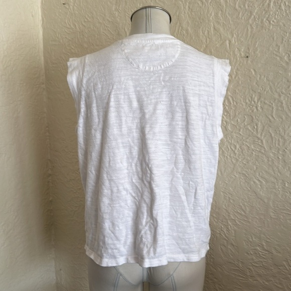 Faherty Sunwashed Slub Muscle Tank Top White XL - Picture 8 of 11